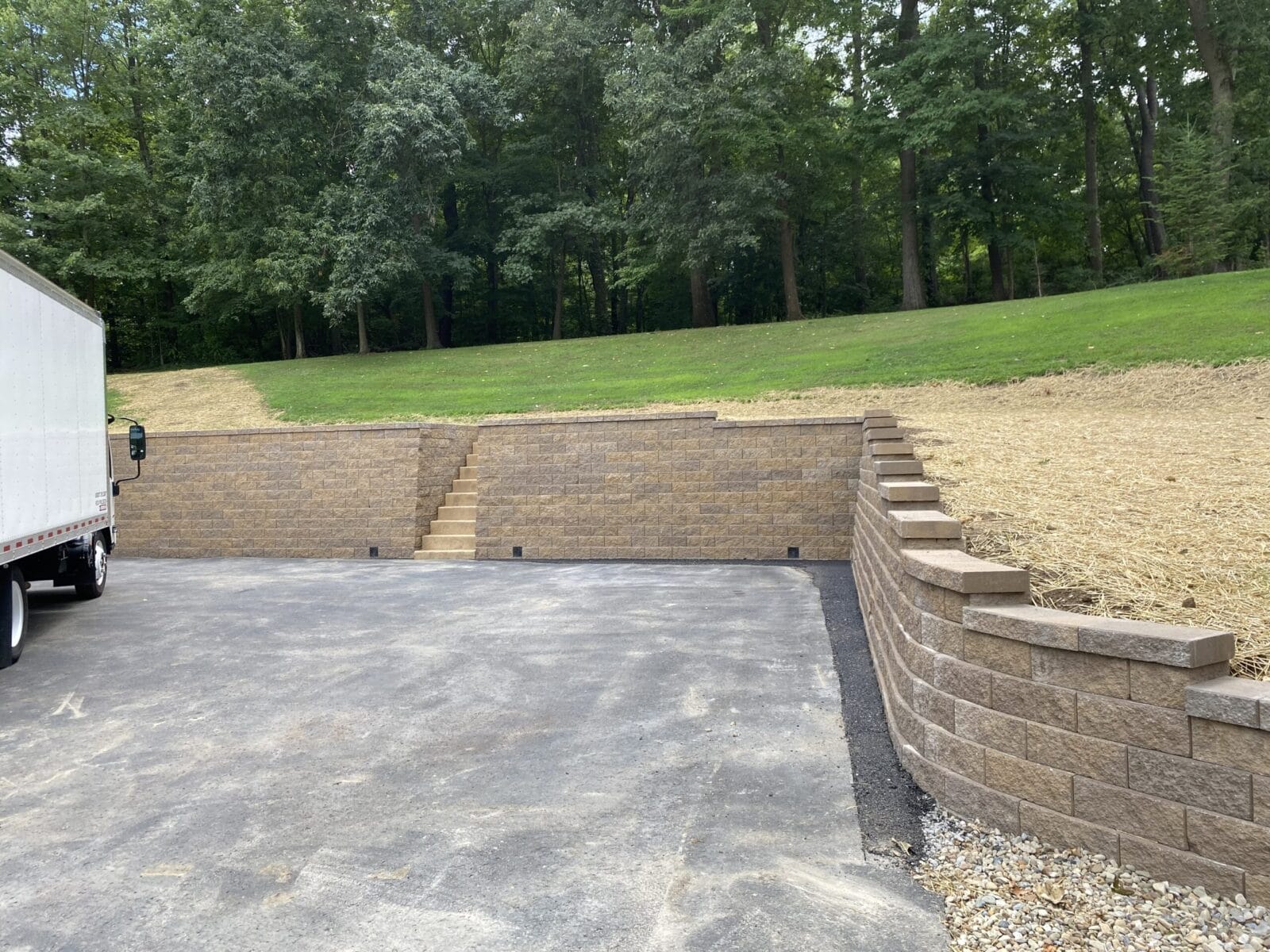 New Retaining wall with staircase